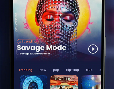 Futuristic Music Experience: Designing a Next-Gen Music App with animation app design mobile music ui user interface ux