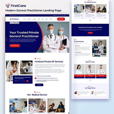 Firstcare: Practitioner Landing Page first care general practitioner healtcare web medical landing page medical website minimal webdesign minimal website practitioner care practitioner webdesign seo for healthcare ui design user interface web design web development