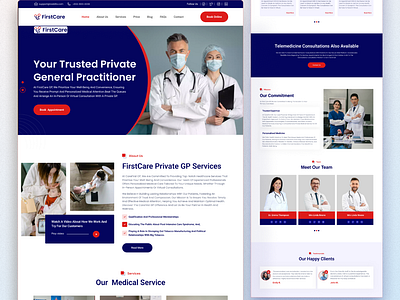 Firstcare: Practitioner Landing Page first care general practitioner healtcare web medical landing page medical website minimal webdesign minimal website practitioner care practitioner webdesign seo for healthcare ui design user interface web design web development