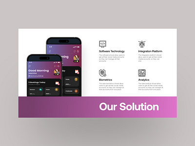 Solution Presentation Slide branding colours creative design figma gradient graphic design landingpage mobileapp pitch deck pitchdeck powerpoint presentation