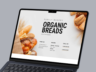 Fresh-baked bread Website Design baking breads breakfast cakes delicious organic vegetable web ui website design