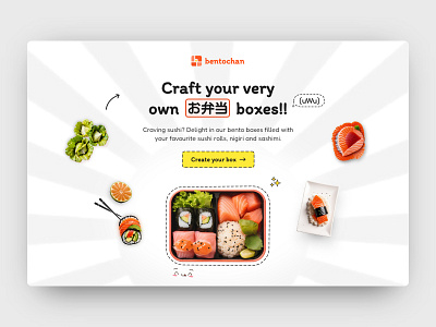 Hero section for Bento box service bento challenge daily dailyui design feedback hero japanese ui website