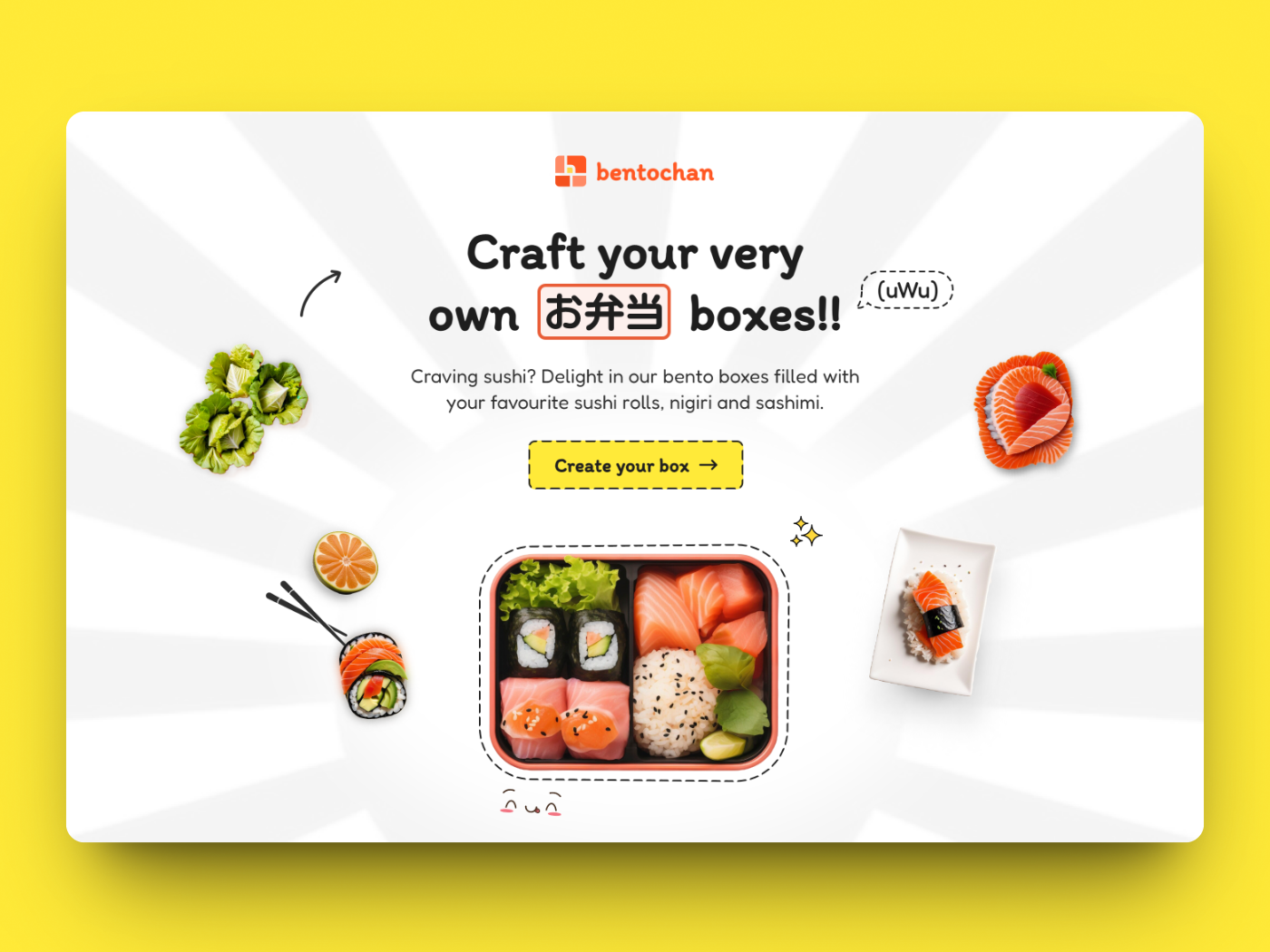 Hero section for Bento box service bento challenge daily dailyui design feedback hero japanese ui website