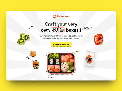 Hero section for Bento box service bento challenge daily dailyui design feedback hero japanese ui website