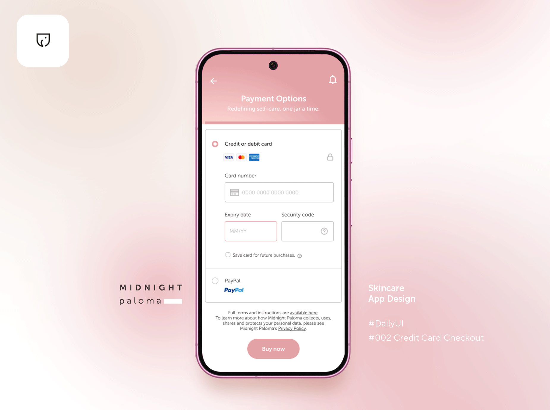 Credit Card Checkout - Daily UI 002 credit card daily ui daily ui challenge skincare skincare app ui visual design wellness app