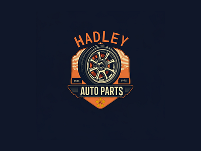 Hadley-Auto-Parts-Badge-Logo app branding design graphic design illustration logo logos typography ui vector