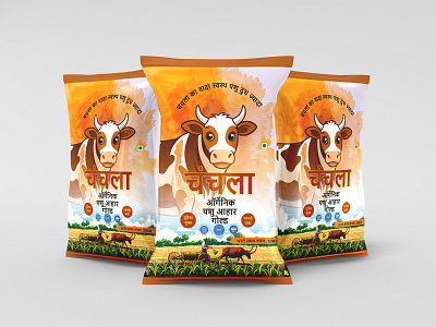 Cattle Feed Bag Design bag design box design brand design cattle feed cattle feed packaging cow feed indian cattle feed label design logo design packaging pouch design product design