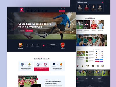 Football Club Website Design after effect club website e commerce website football football club website football club website design home page home page design landing page design modern website motion design popular design product sell selling website sports sports website uiux design video video editing