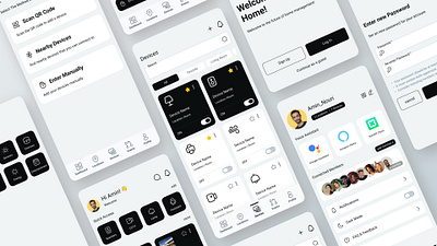 Smart House Application ai automation cleandesign dailywebdesign darktheme designinspiration dribbble homemanagement interactiondesign interface iot machinelearning minimalism mobileappdesign productdesign smartapp smarthome technology uiux uxdesign