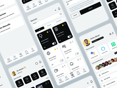 Smart House Application ai automation cleandesign dailywebdesign darktheme designinspiration dribbble homemanagement interactiondesign interface iot machinelearning minimalism mobileappdesign productdesign smartapp smarthome technology uiux uxdesign