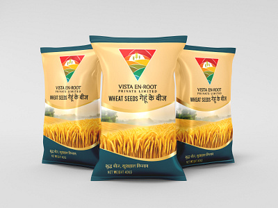 Wheat Seeds Bag Design box design brand design branding indian seeds indian seeds packaging label design label design box design logo design packaging pouch design product design seed seeds packaging seeds pouch design wheat seeds