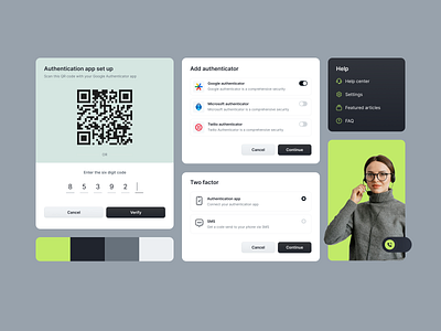 Security & Support widgets authentication branding components dashboard design elements faqs help center illustration mobile apps privacy settings qr code security support ui ui kit uiux ux web widgets