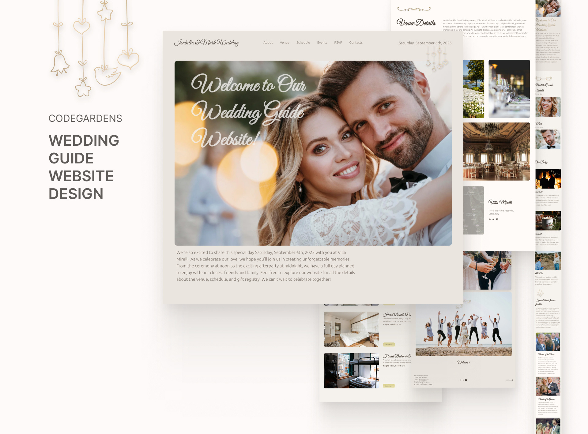 Wedding Guide Website Design design olive green sand ui ux wedding wedding website