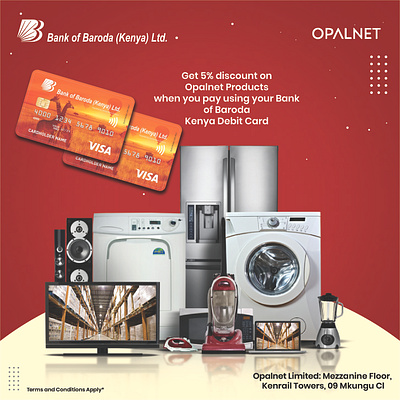 BANK OF BARODA x OPALNET bank branding electronics graphic design marketing partnership promotion