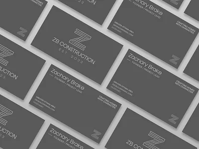 ZB Construction Business Cards Advertisement advertisement branding business business card card design graphic design logo ui