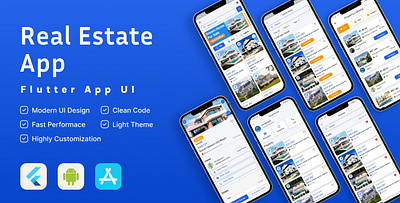 RealEstatePro UI Kit: Comprehensive Flutter Solution graphic design logo rent property ui