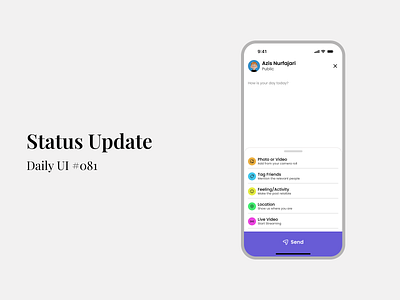 Status Update - Daily UI #081 daily ui figma social media status ui ui design uiux uiux design update update status