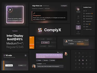 Dark Components ai chat components dark gradient icons inner shadow logo minimal navbar notifications orange purple typography ui ui ux voit team