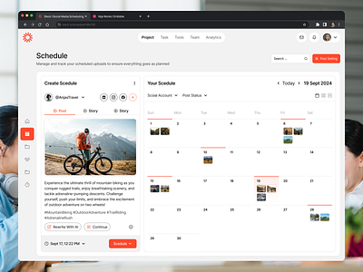 Sleck - Shedule Social Media Dashboard ads calendar dashboard facebook figma instagram manage mangement nija plan product design schedule schedule app scheduler scheduling social ads social media social media management socialmediascheduling sociaplan