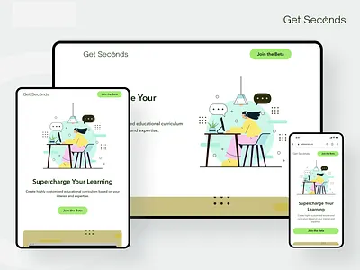 Get Seconds - Responsive aida branding bullet design doodle drawing hero illustration landing landing page logo minimal pastel product section ui ux web webdesign website