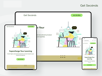 Get Seconds - Responsive aida branding bullet design doodle drawing hero illustration landing landing page logo minimal pastel product section ui ux web webdesign website
