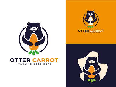 Otter Carrot Logo design concept animal carrot concept design flat food healthy inspiration logo logo type minimal nutration otter pet