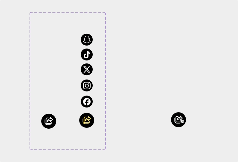 Day 10 - Social Share #DailyUI button dailyui darkmode design icon illustration prototype social share ui ux