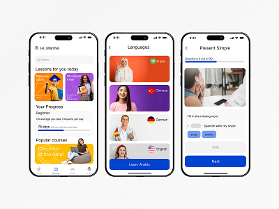 Language Learning App design ui
