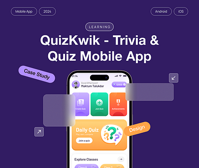 QuizKwik - Trivia & Quiz Mobile App app branding design ui ux