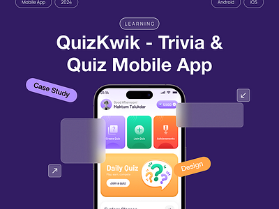 QuizKwik - Trivia & Quiz Mobile App app branding design ui ux