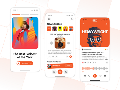 Podcast Hub – Mobile App Concept app application concept listen mobile mobile app mobile application podcast responsive design ui uiux ux