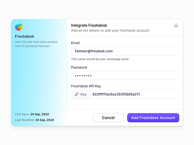 Freshdesk Integration - Voicwe AI SaaS ai saas app design branding design illustration investment logo minimal mobile ui saas app saas design ui uiux uxdesign web app web design