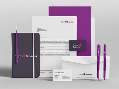 Digital4Business - Stationary brand identity branding business cards design envelope graphic design letterhead notebooks pens stationary