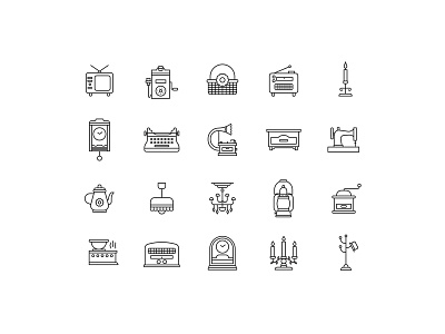 Vintage Home Appliances Icons appliance icon graphicpear icon design icon set vector vector icon vintage vintage appliances