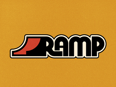 Ramp logo branding icon illustration letter logo mark ramp shop skate skateboard wordmark