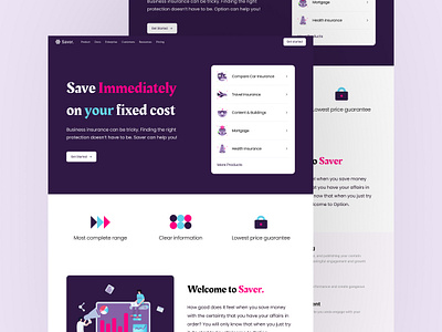 Insurance Landing Page clean design landing page ui uiux ux website