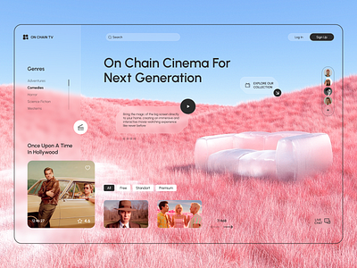 Movie Stream site Login Page branding chinema design film homepage landing landing page movie redesign ui ui design uidesign ux uxui visual design