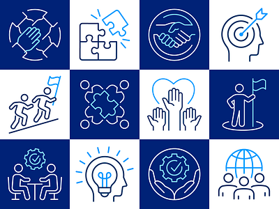 Teamwork & Collaboration Icons adobe illustrator collaboration community cooperation design icons illustration line outline teamwork ui unity vector