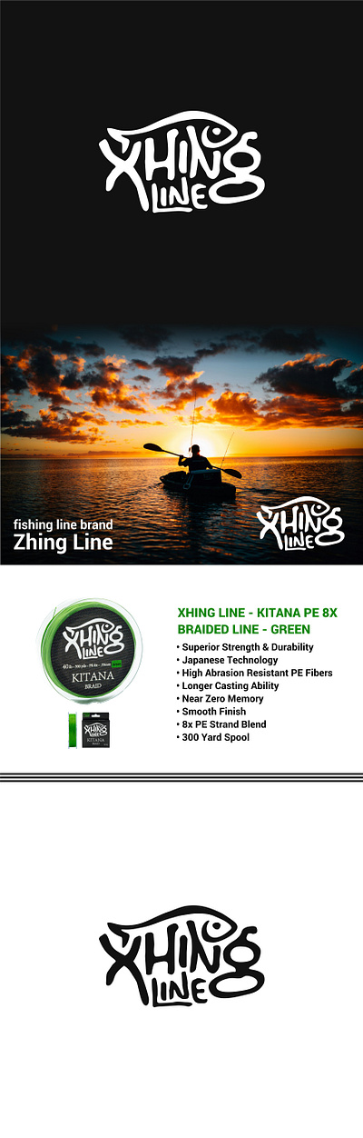 Xhing Line Fishing branding fishing fishing line graphic design logo logo design vector