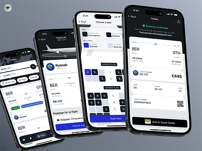 Tickets Booking Minimalistic Mobile app | IOS | Stonemason app black blackwhite blue booking branding clean filter graphic design ios minimalistic mobile app modern product design seats ticket ui ux visual effects white