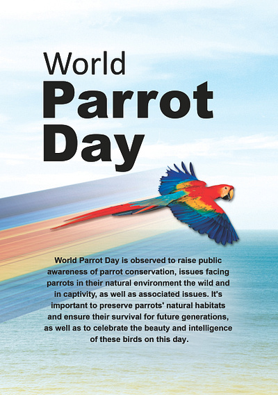 World Parrot Day Poster Design creative design photoshop effects pixel stretch effect poster design world parrot day poster