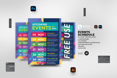 Events Schedule Flyer Template aam aam360 aam3sixty calendar event event schedule template events events agenda template flyer template free flyer infographic flyer template monthly music schedule spirit upcoming event promo upcoming events schedule upcoming events template week weekly