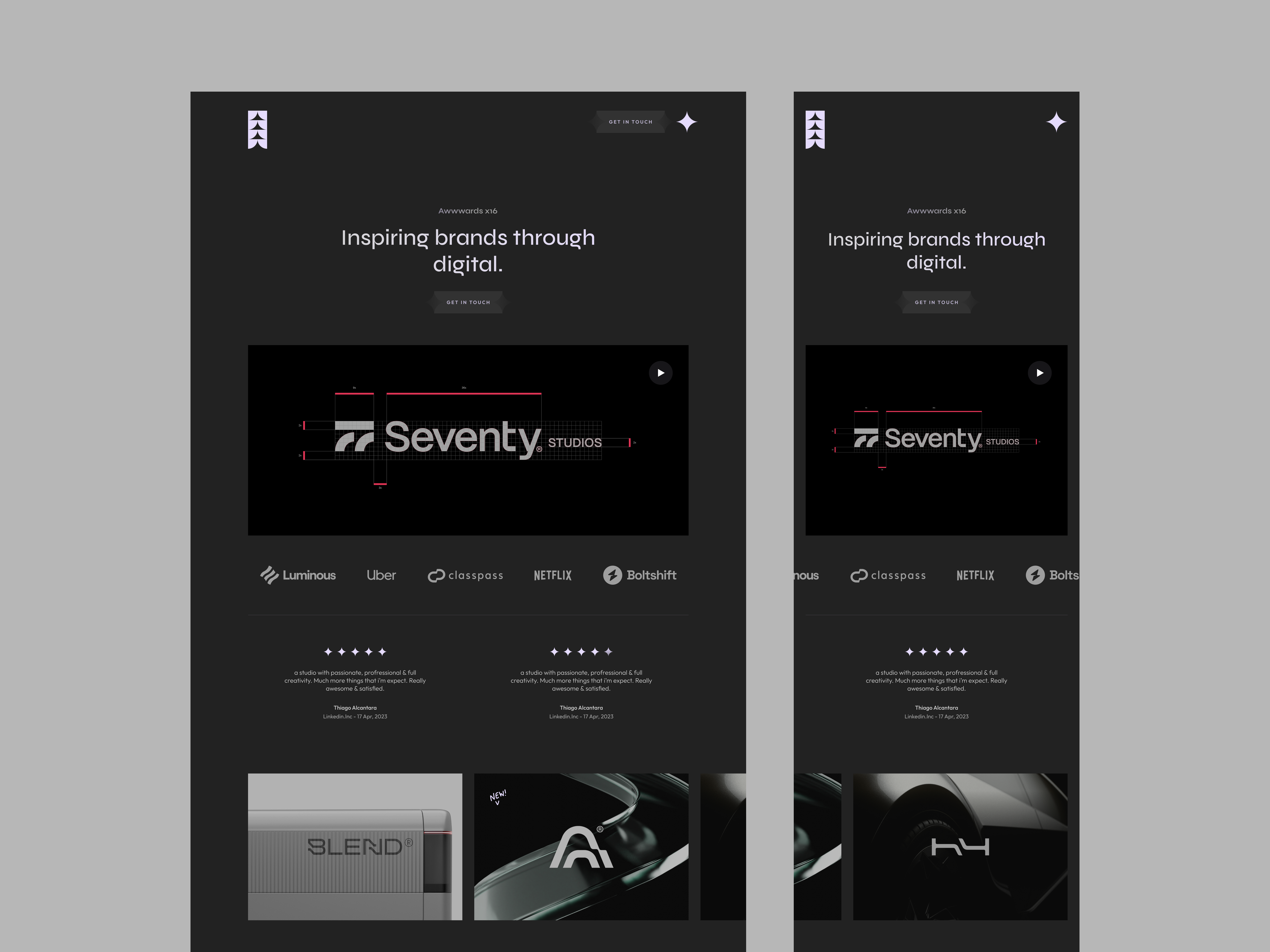 Example of Portfolio Website Design