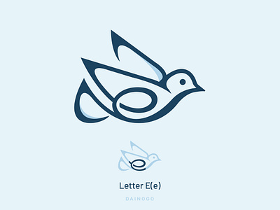 Early Bird Logo | E Bird - Minimalist & Monogram Logo Design animal logo bird icon bird logo bird logo ideas blue bird logo brand bird logo branding dainogo dove logo e bird early bird early bird logo letter e logo logo logo design logo for sale minimalist logo minimalist logo design monogram logo symbol