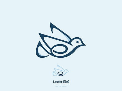 Early Bird Logo | E Bird - Minimalist & Monogram Logo Design animal logo bird icon bird logo bird logo ideas blue bird logo brand bird logo branding dainogo dove logo e bird early bird early bird logo letter e logo logo logo design logo for sale minimalist logo minimalist logo design monogram logo symbol