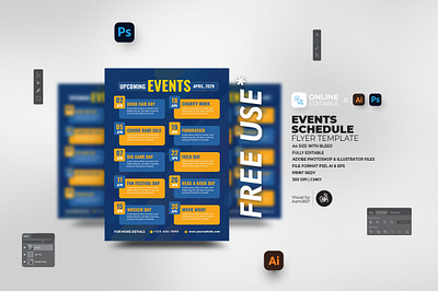 Events Schedule Flyer Template aam360 calendar event event schedule template events events agenda template flyer template free flyer illustration infographic flyer template monthly music schedule spirit upcoming event promo upcoming events schedule upcoming events template venue week weekly