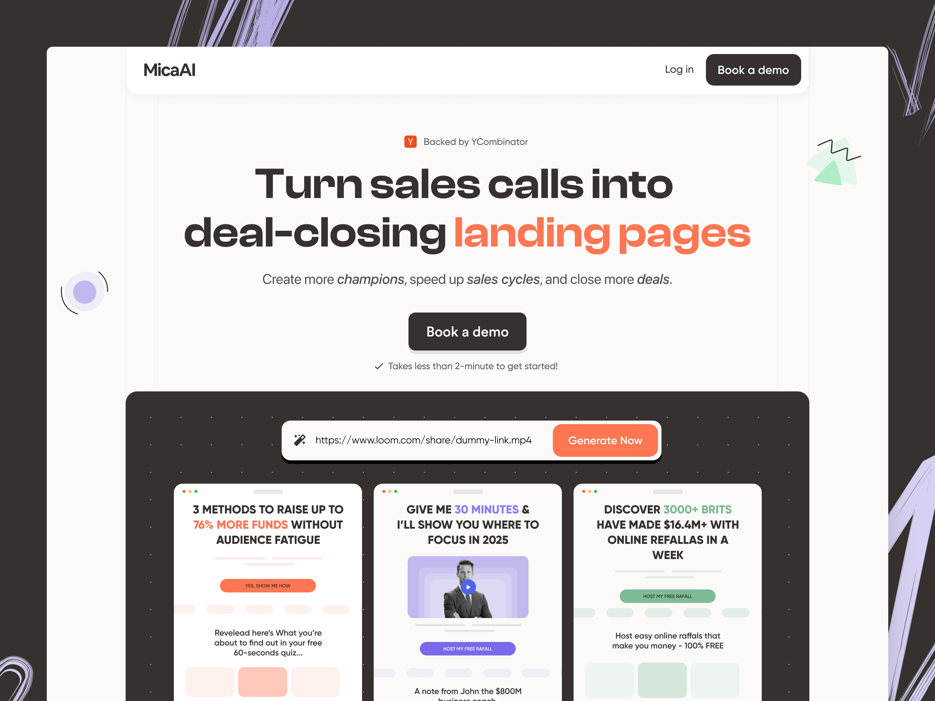 Example of Homepage Sprint – B2b Saas Website
