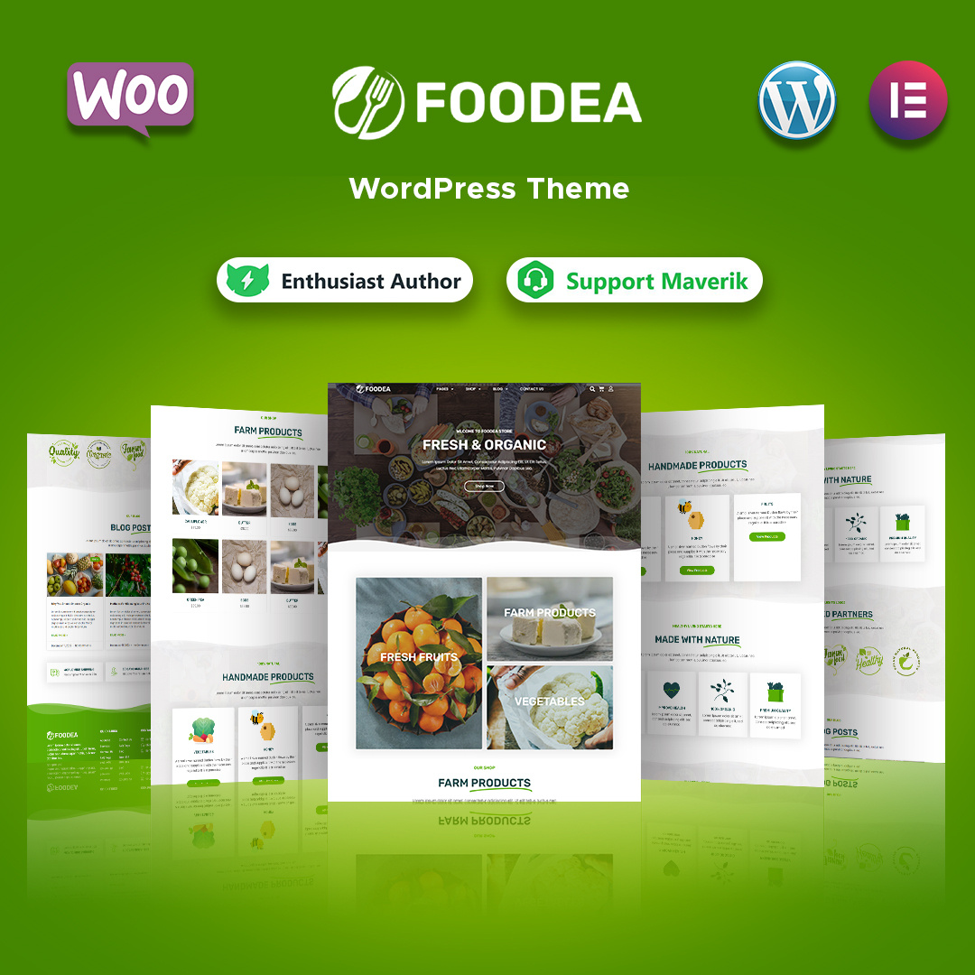Foodea - Organic Food WordPress Elementor Template design elementor website wordpress wordpress design wordpress development wordpress theme