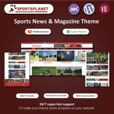 Sports Planet - News & Magazine WordPress Elementor Template design elementor website wordpress wordpress design wordpress development wordpress theme