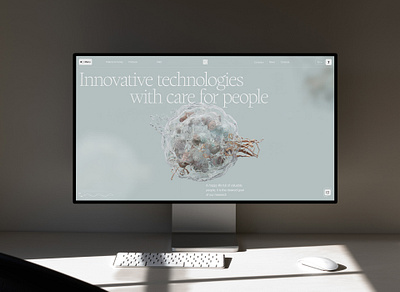 Stylized visualization of a human cell for the website 3d animation biology biotech blender cgi geo nodes human cell interface microscope motion graphics render stylized ui ux visual visualisation website